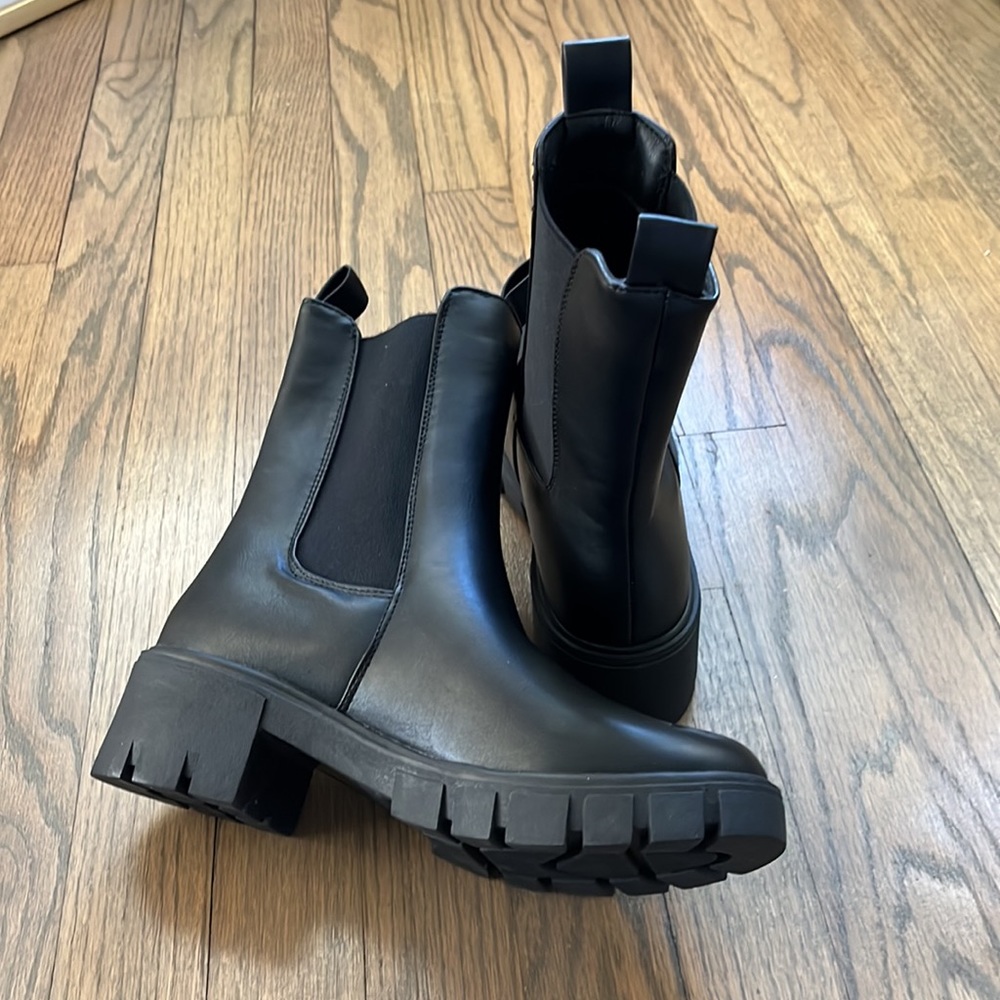 Charlotte Russe Black Chunky Ankle Boots